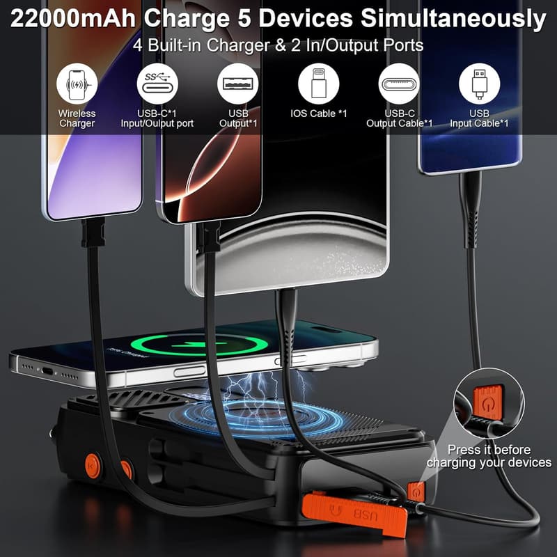 Emergency Solar Power Bank & NOAA Weather Radio Combo