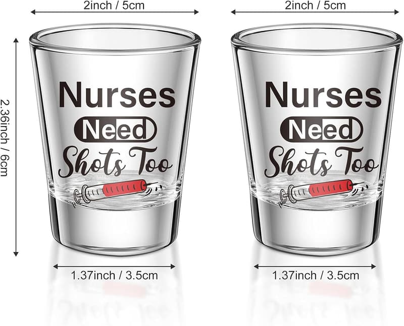 Nursing Graduation Gift - Funny Shot Glass Set for Nurses