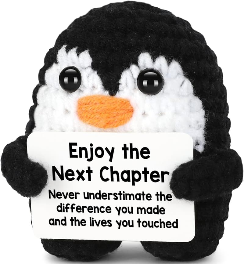 Retirement Gift: Handmade Crochet Mini Penguin for Coworkers