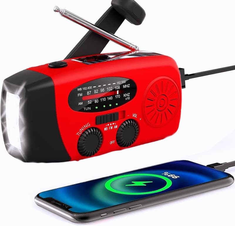 Emergency Solar Hand Crank NOAA Weather Radio with Power Bank