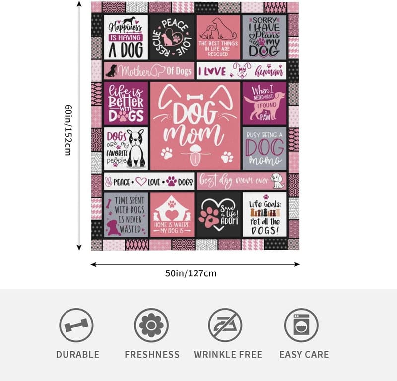 Dog Mom Gifts: Cozy Throw Blanket for Dog Lovers