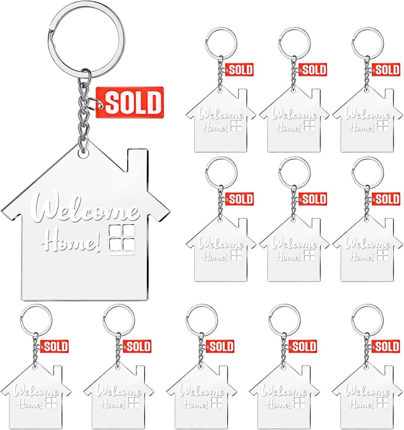 Housewarming Gift: DIY Acrylic Keychain Set for Real Estate Agents