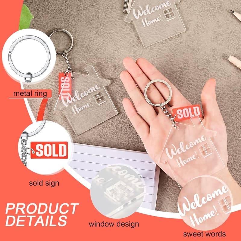 Housewarming Gift: DIY Acrylic Keychain Set for Real Estate Agents
