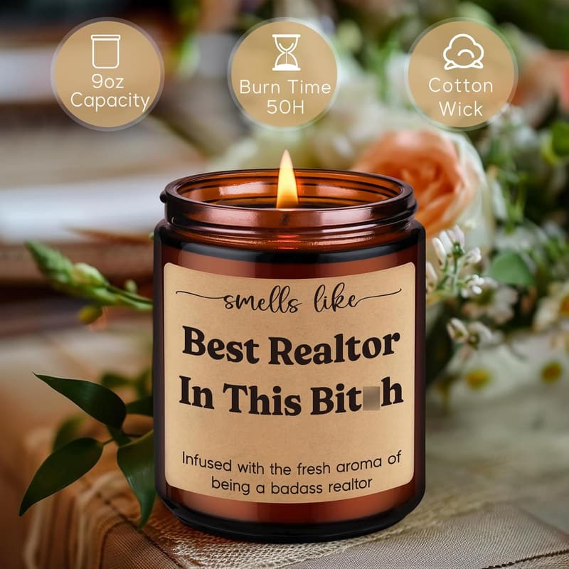 Funny Realtor Candle Gift for Women - Closing & Birthday Present