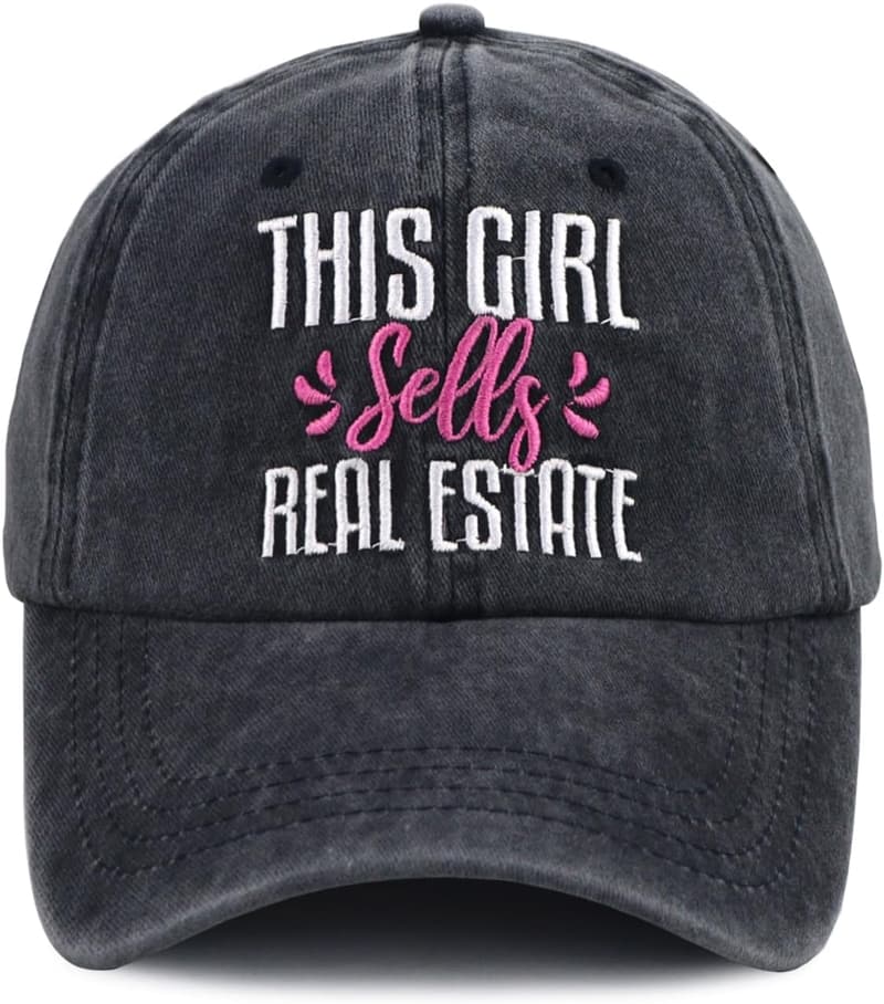 Vintage Washed Cotton Baseball Cap for Women