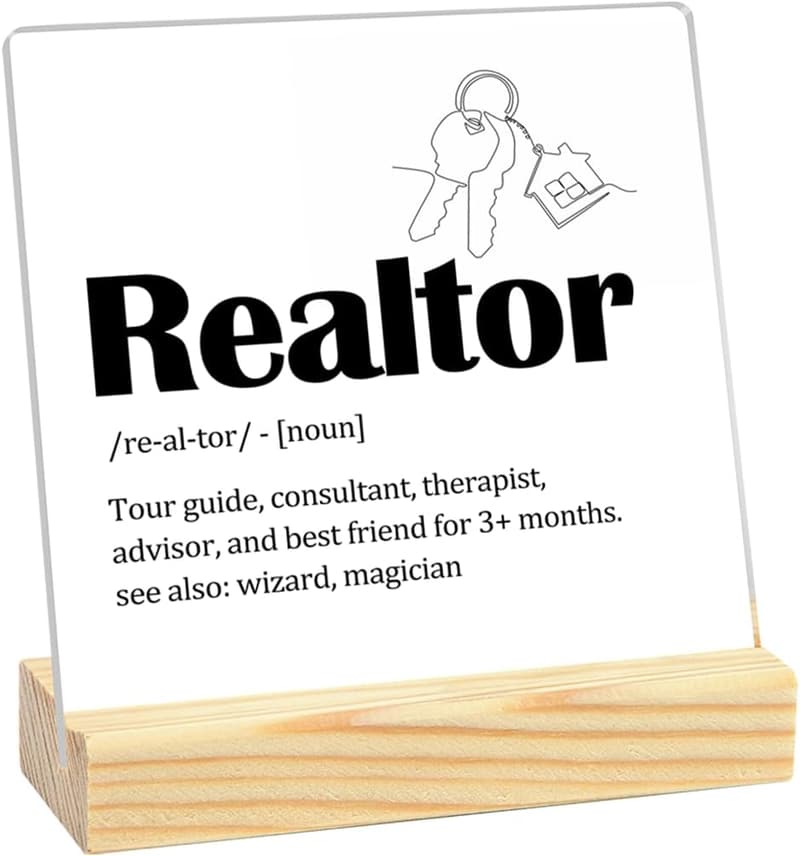 Realtor Appreciation Acrylic Desk Decor - 4x4 Inch