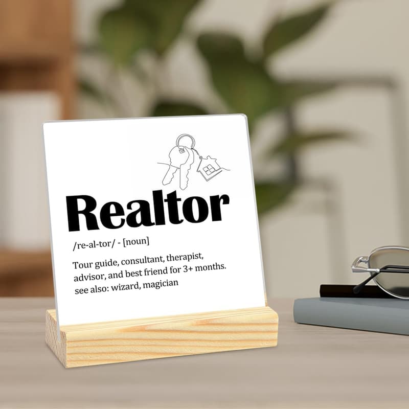 Realtor Appreciation Acrylic Desk Decor - 4x4 Inch