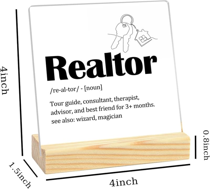 Realtor Appreciation Acrylic Desk Decor - 4x4 Inch