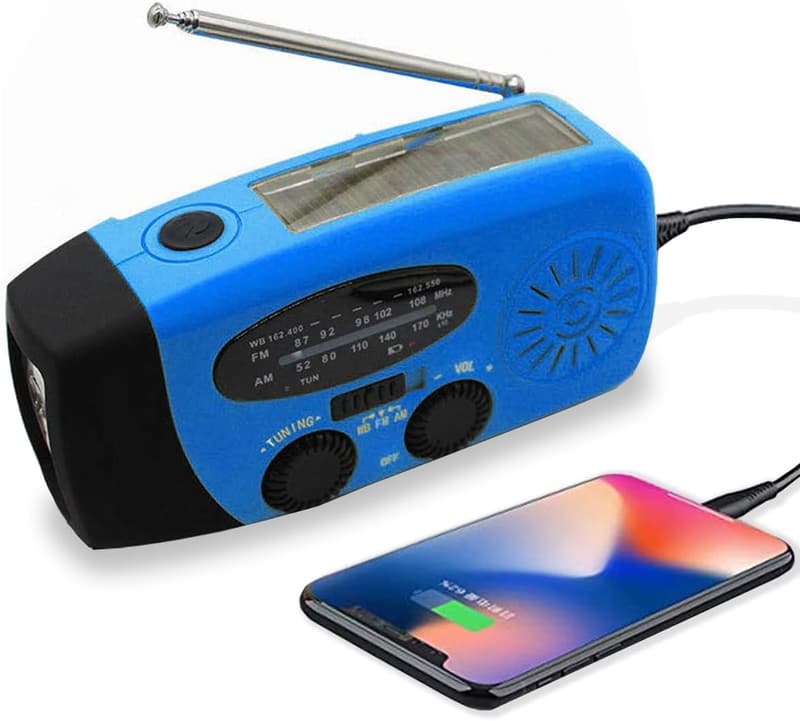 Emergency Solar Weather Radio with Hand Crank & Power Bank