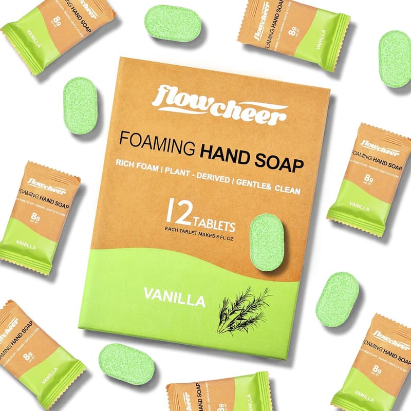 Vanilla-Scented Foaming Hand Soap Tablet Refills - 12 Pack