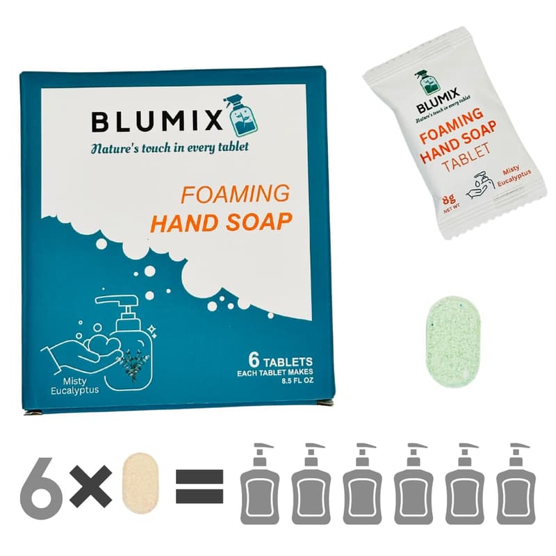 Eco-Friendly Eucalyptus Foaming Hand Soap Tablets - 6 Pack