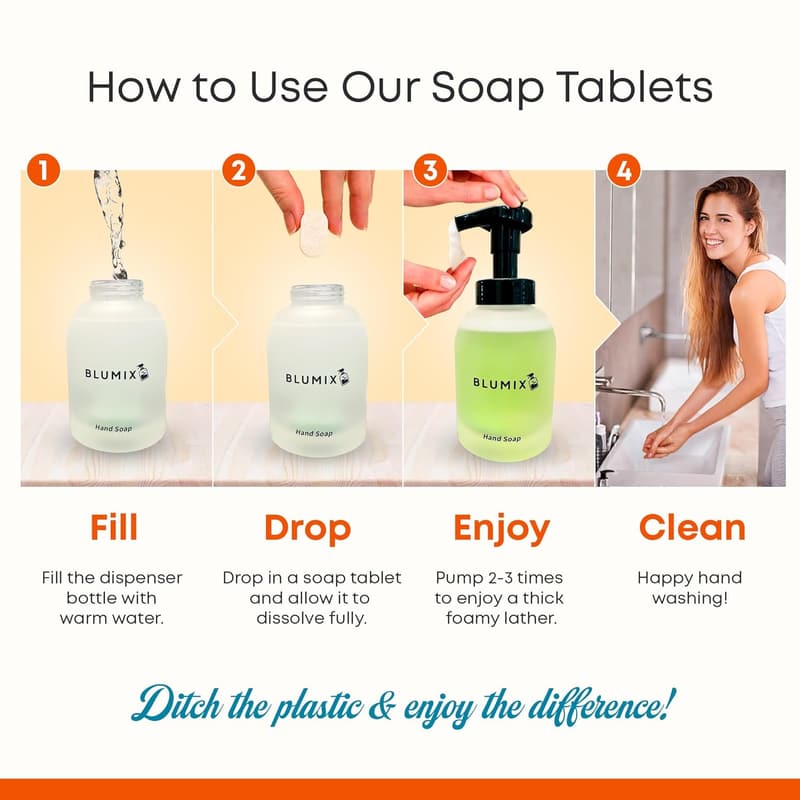 Eco-Friendly Eucalyptus Foaming Hand Soap Tablets - 6 Pack