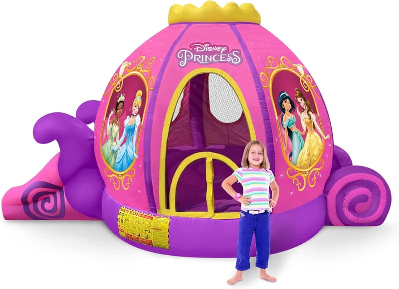Inflatable Disney Princess Bounce House with Slide and Ball Pit