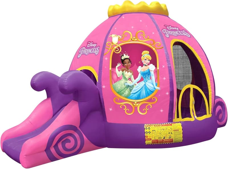 Inflatable Disney Princess Bounce House with Slide and Ball Pit