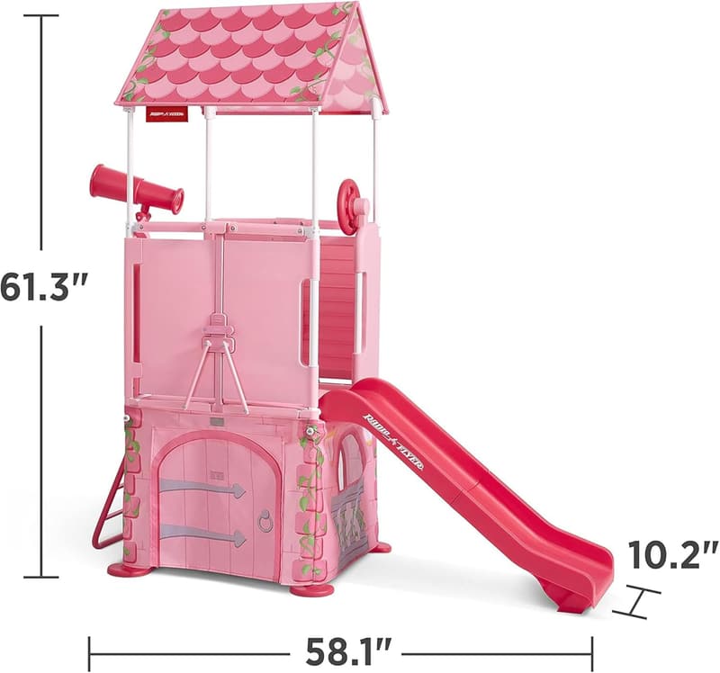 Princess Castle Playhouse with Slide and Climbing Features