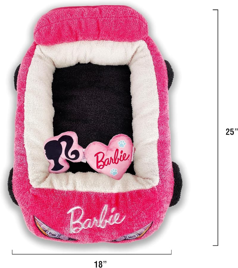 Barbie-Themed Plush Car Pet Bed for Dogs and Cats