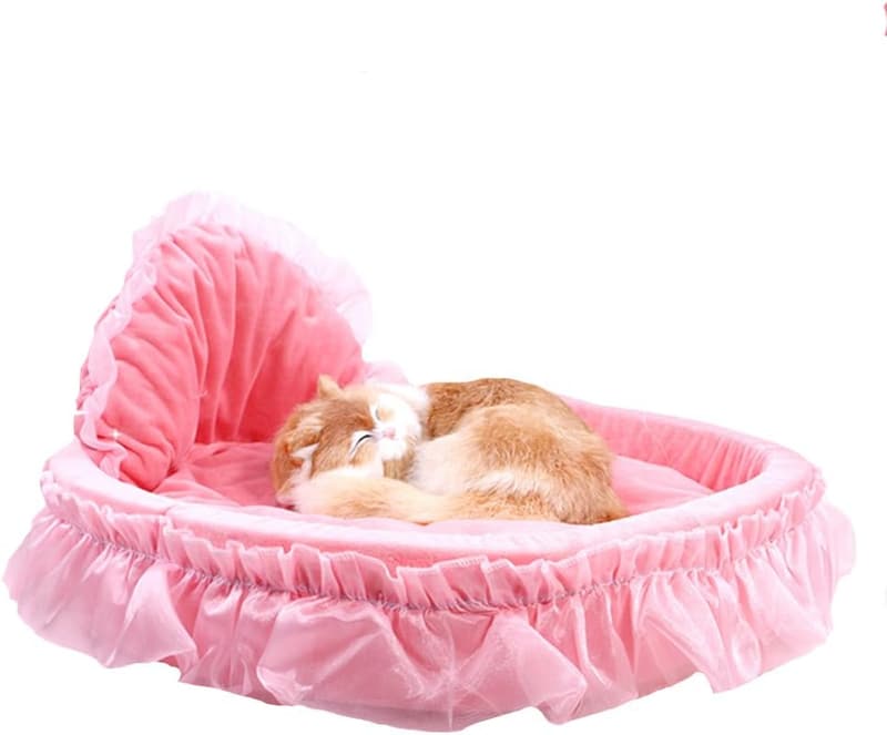 Cute Princess Lace Pet Bed for Small Dogs and Cats - Pink