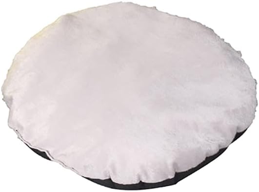 Comfortable Plush Round Cat Bed with Removable Pad - Grey