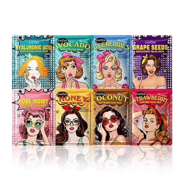 Spa Party Sheet Masks Set for All Skin Types - 8 Pack
