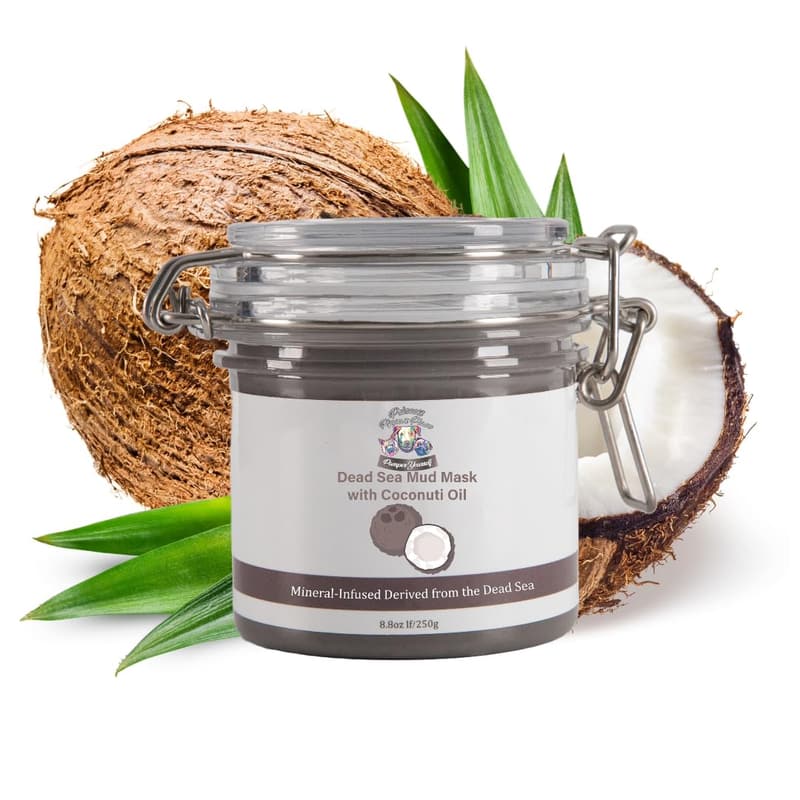 Dead Sea Mud Mask with Coconut Oil for Face & Body (8.8 Oz)
