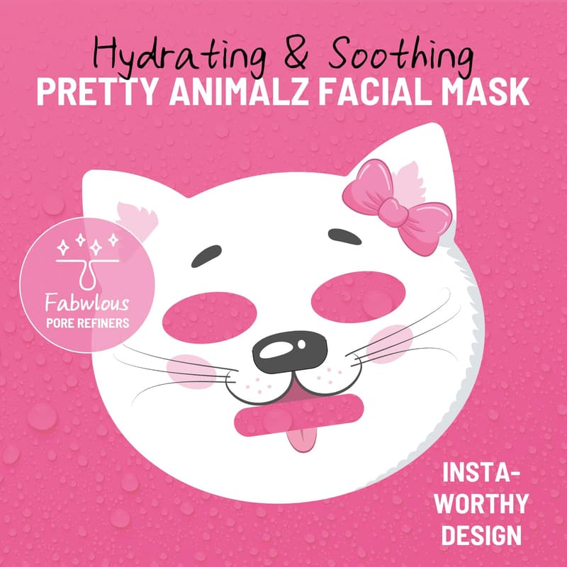 Cat Character Sheet Masks - Soothing Moisturizing Skincare, 5 Pack