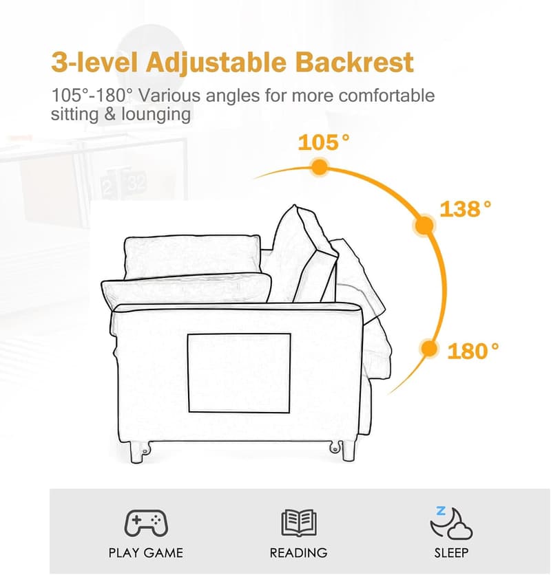 3-in-1 Velvet Sleeper Sofa Bed with Storage and Pillows