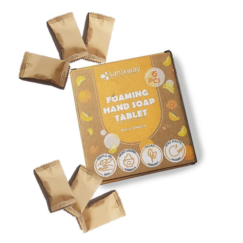 Rose Tangerine Hand Soap Refill Tablets - Zero Waste, 6 Pack