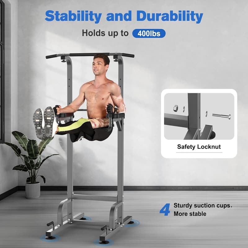 Power Tower Pull Up Bar & Dip Station for Home Gym Fitness