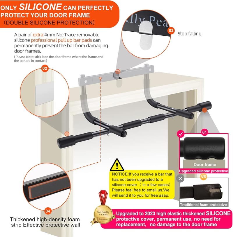 Doorway Pull-Up Bar | Heavy-Duty Steel, 440 lbs Capacity