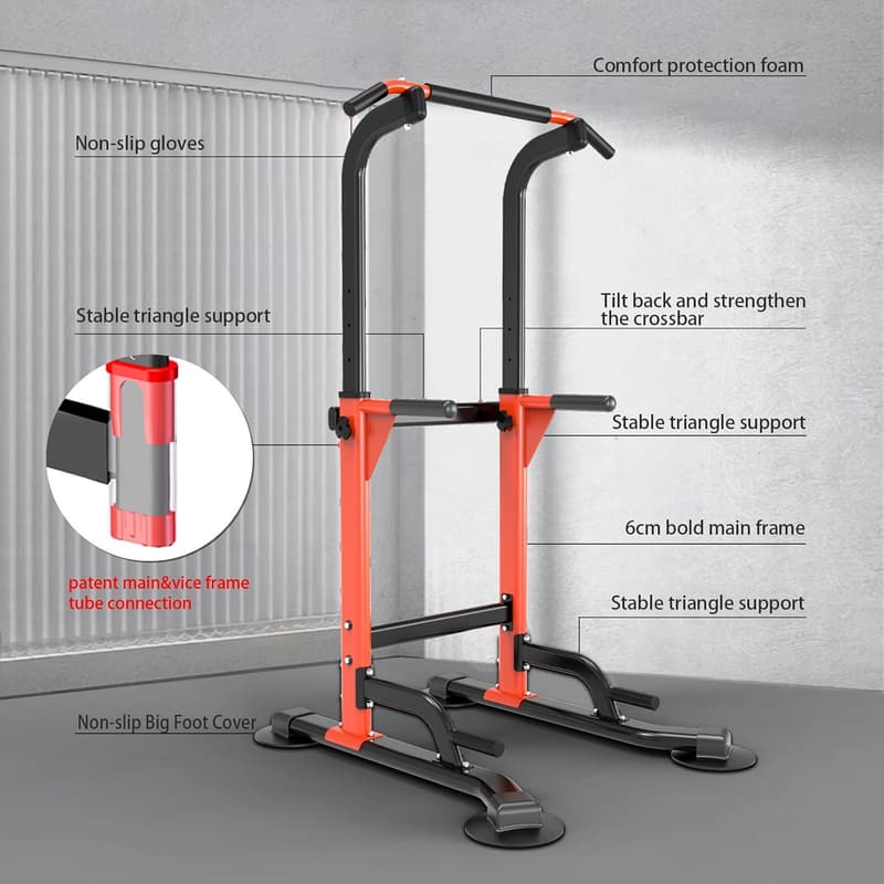 Home Gym Dip Station for Strength Training - 330Lbs Capacity