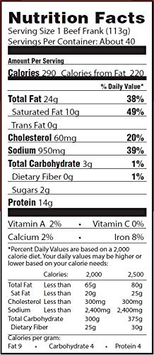 Vienna® Beef Jumbo Natural Casing Franks - 10 lbs (Approx. 40 Count)