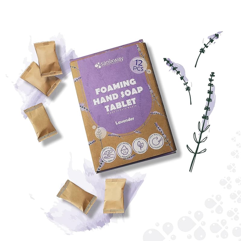 Lavender Hand Soap Refill Tablets – 12 Eco-Friendly Foaming Tablets