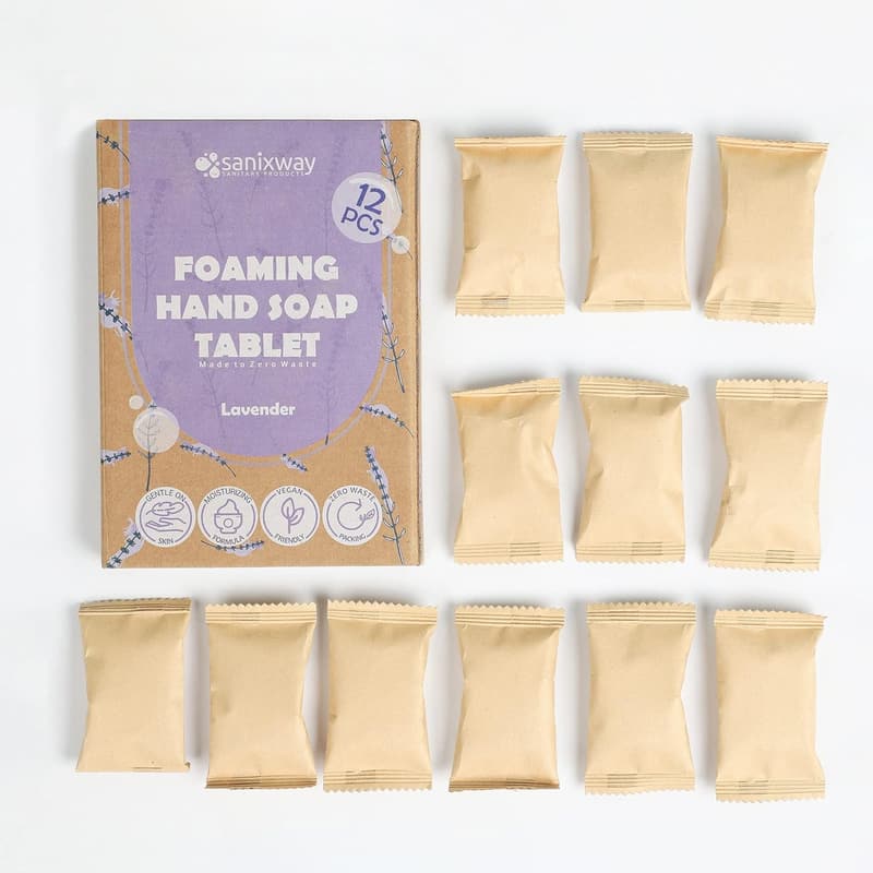 Lavender Hand Soap Refill Tablets – 12 Eco-Friendly Foaming Tablets