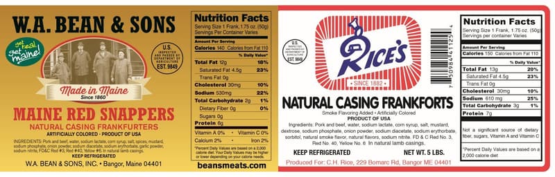 Maine Red Hot Dogs - 4 lbs Special Bulk Pack