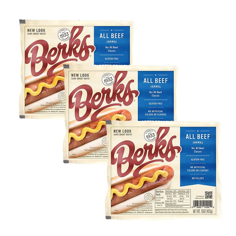 Gluten-Free All Beef Hot Dogs, 24 Count (Pack of 3)