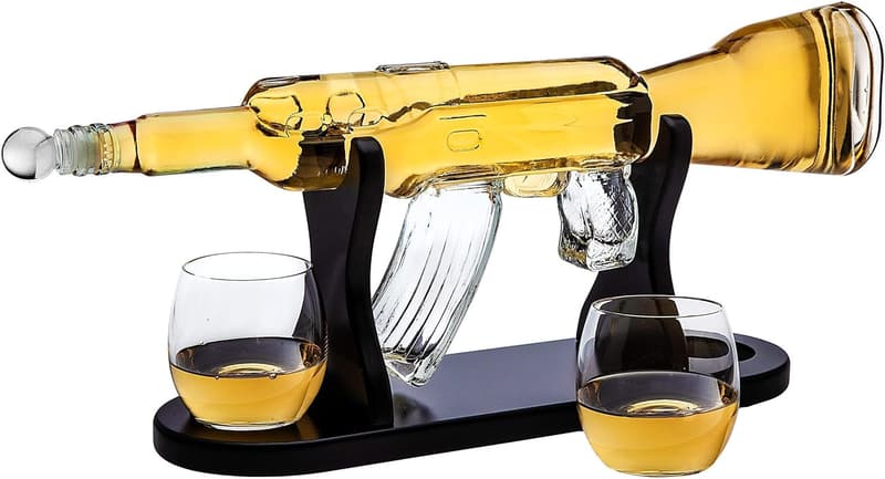 Whiskey Decanter Set with Rifle Design for Men