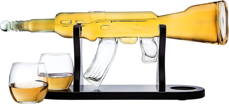 Whiskey Decanter Set with Rifle Design for Men