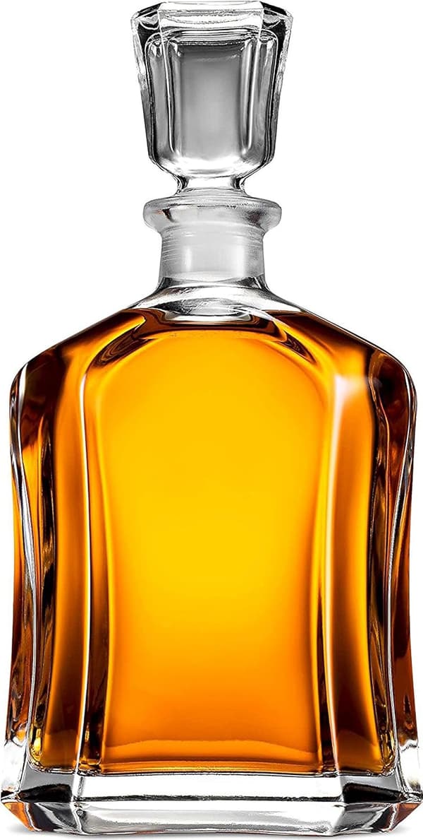 Airtight Glass Decanter with Geometric Stopper - 23.75 oz