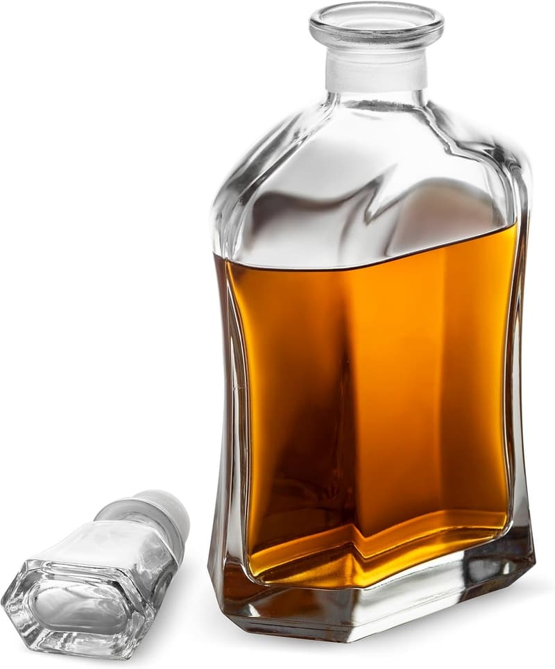 Airtight Glass Decanter with Geometric Stopper - 23.75 oz