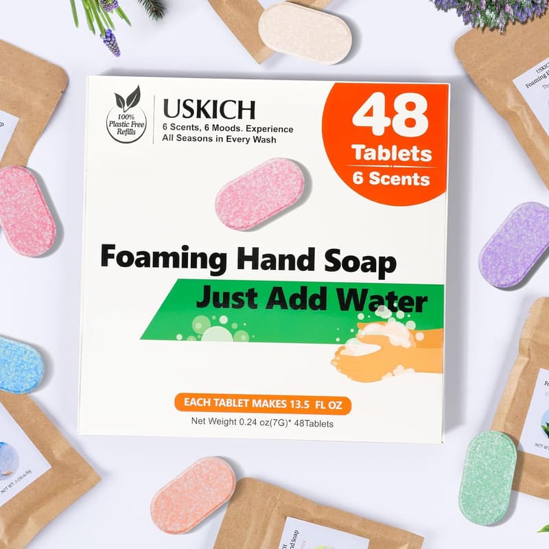 Eco-Friendly Foaming Hand Soap Tablet Refills - 48 Pack