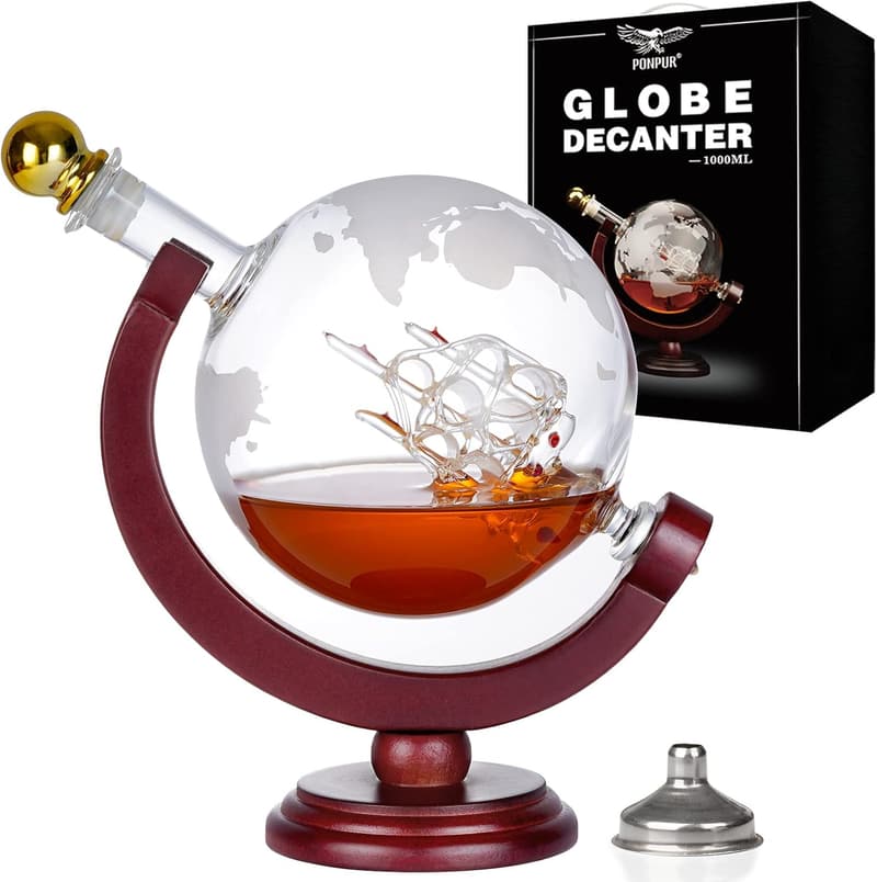 Whiskey Globe Decanter 1000ml - Perfect Gift for Men