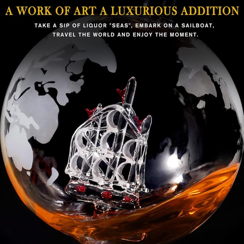 Whiskey Globe Decanter 1000ml - Perfect Gift for Men