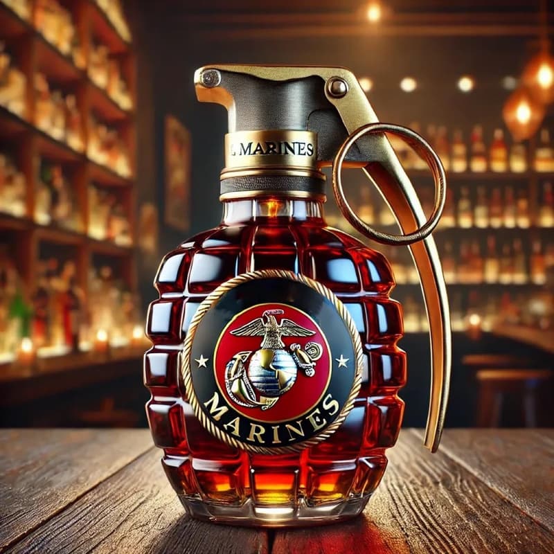 Engraved Military Hand Grenade Whiskey Decanter - 300ml