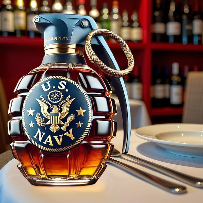 Engraved Military Hand Grenade Whiskey Decanter - 300ml