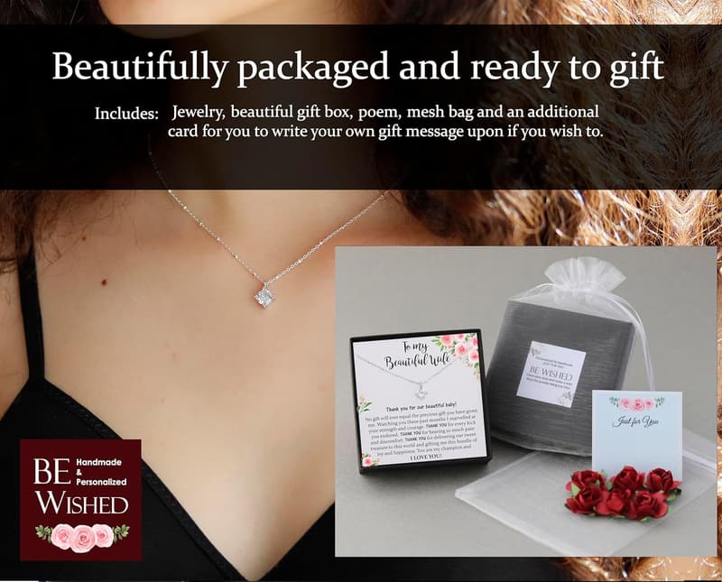 Push Present for New Moms - Sterling Silver CZ Diamond Necklace