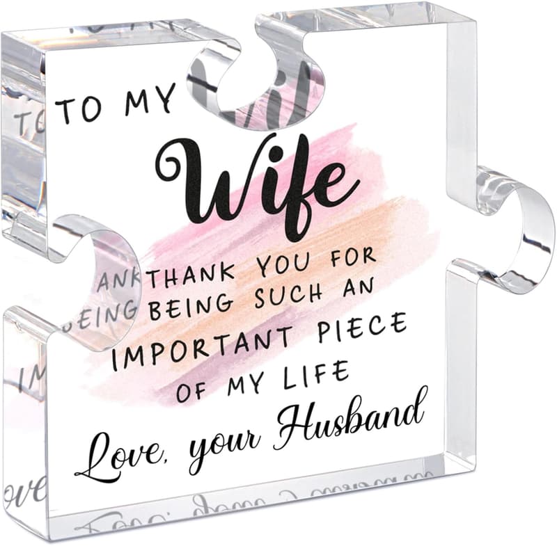 Wife's Birthday Acrylic Puzzle Plaque Keepsake Gift