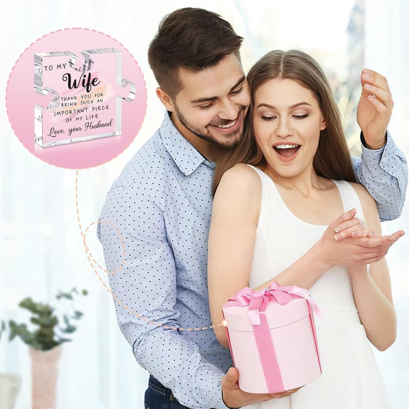 Wife's Birthday Acrylic Puzzle Plaque Keepsake Gift