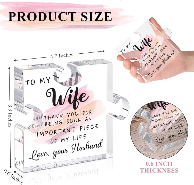 Wife's Birthday Acrylic Puzzle Plaque Keepsake Gift