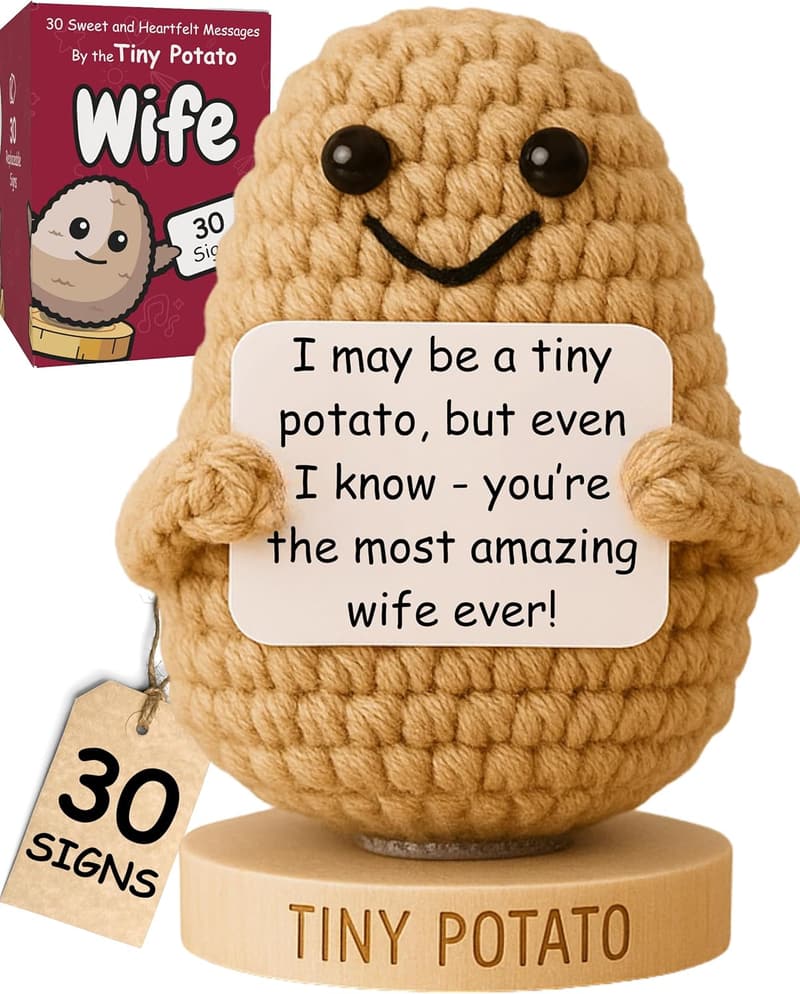 Positive Potato Crochet Doll - Funny Love Gift for Wife