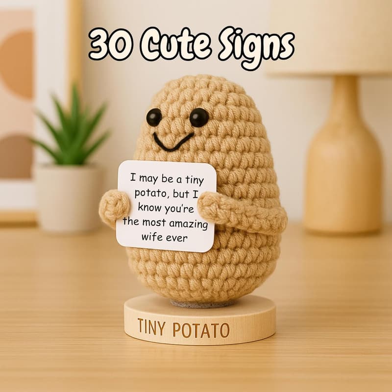 Positive Potato Crochet Doll - Funny Love Gift for Wife